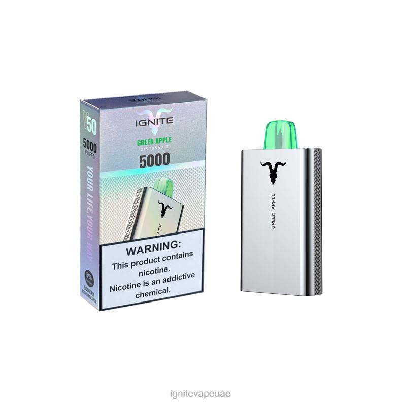 IGNITE V50 قلم vape Ignite Vape Dubai Price تفاحة خضراء L02XV157